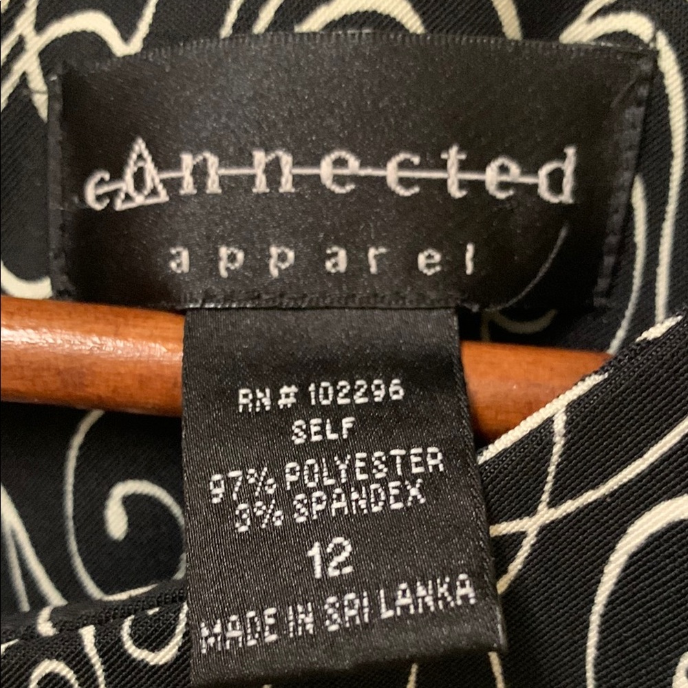 connected apparel Black Sleeveless Sheath Dress with White Swirl Pattern - Picture 2 of 7